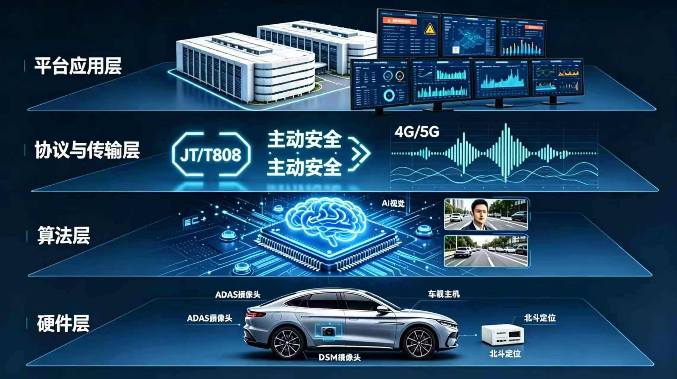 ADAS与DSM技术实现分层架构示意