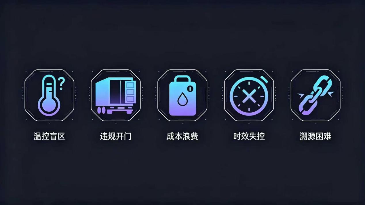 冷链运输行业核心管控痛点示意