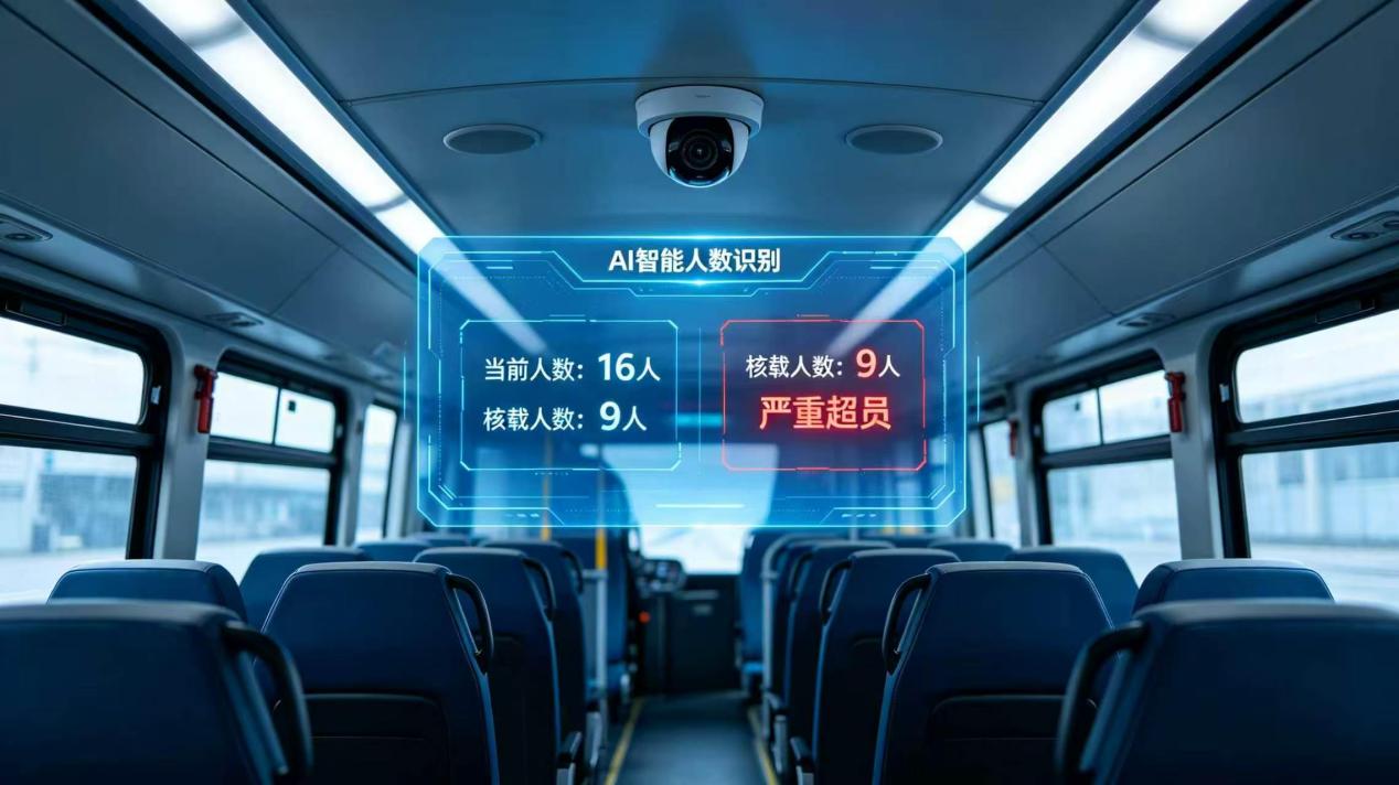 AI 智能乘客人数识别杜绝营运车辆超员示意