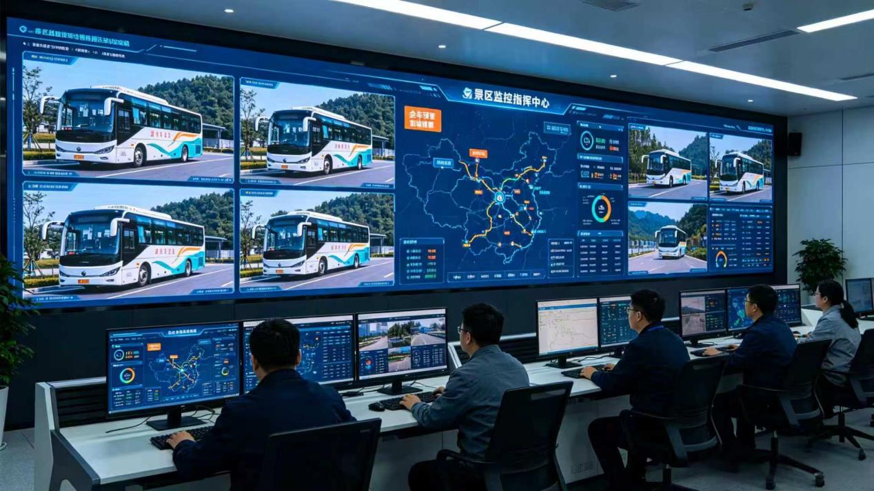 景区客车定制功能与基础监控体系协同示意