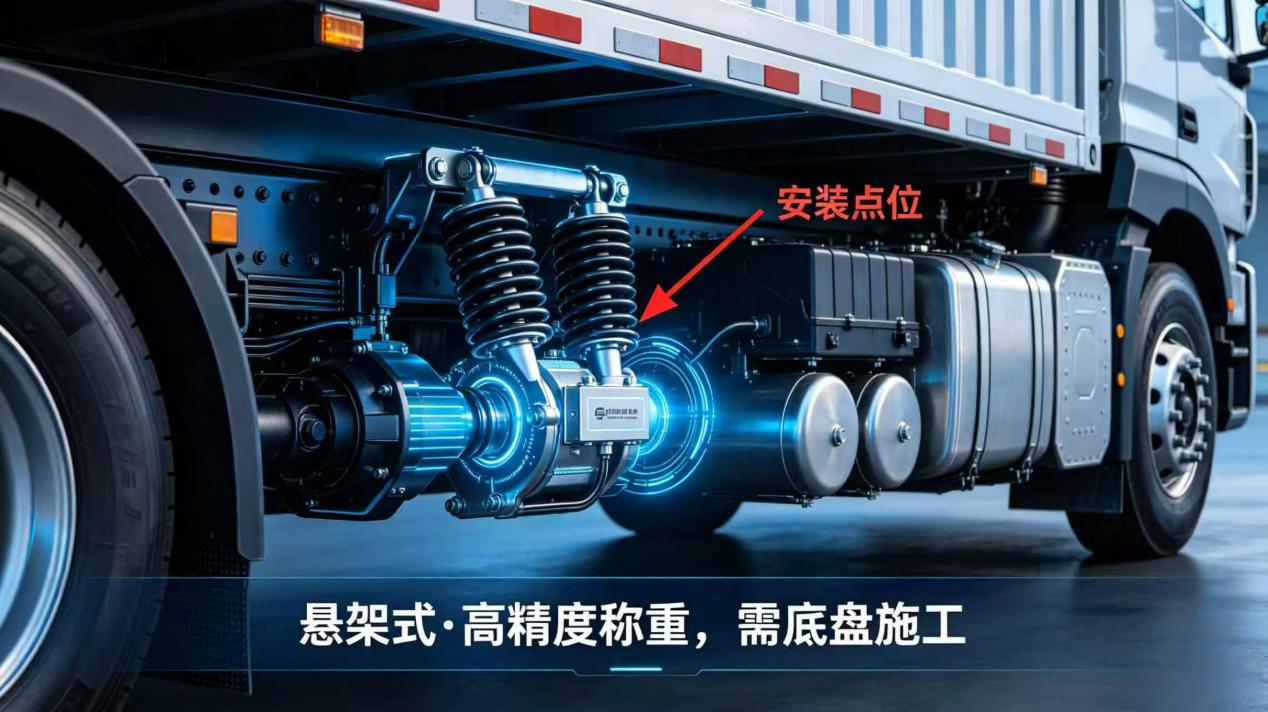 悬架应变式车载载重传感器安装与测量示意