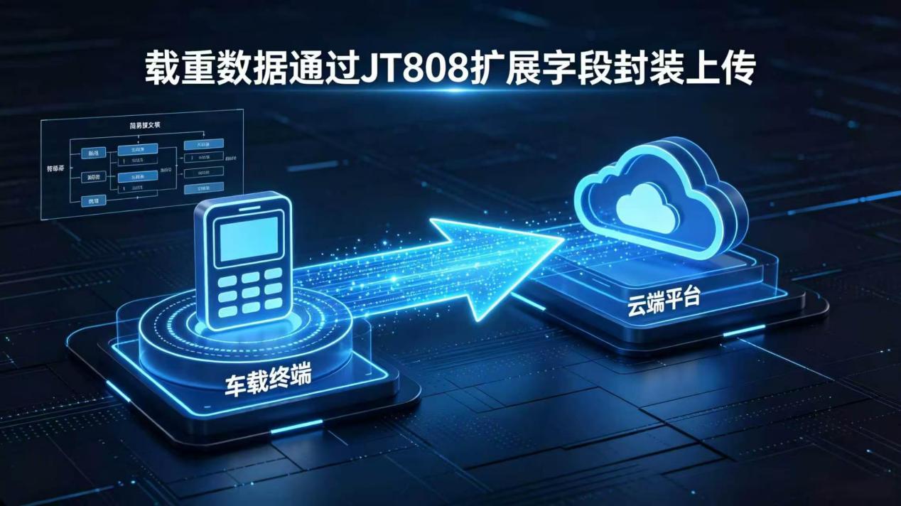 基于 JT/T 808 扩展协议的车载载重数据上报与平台适配示意